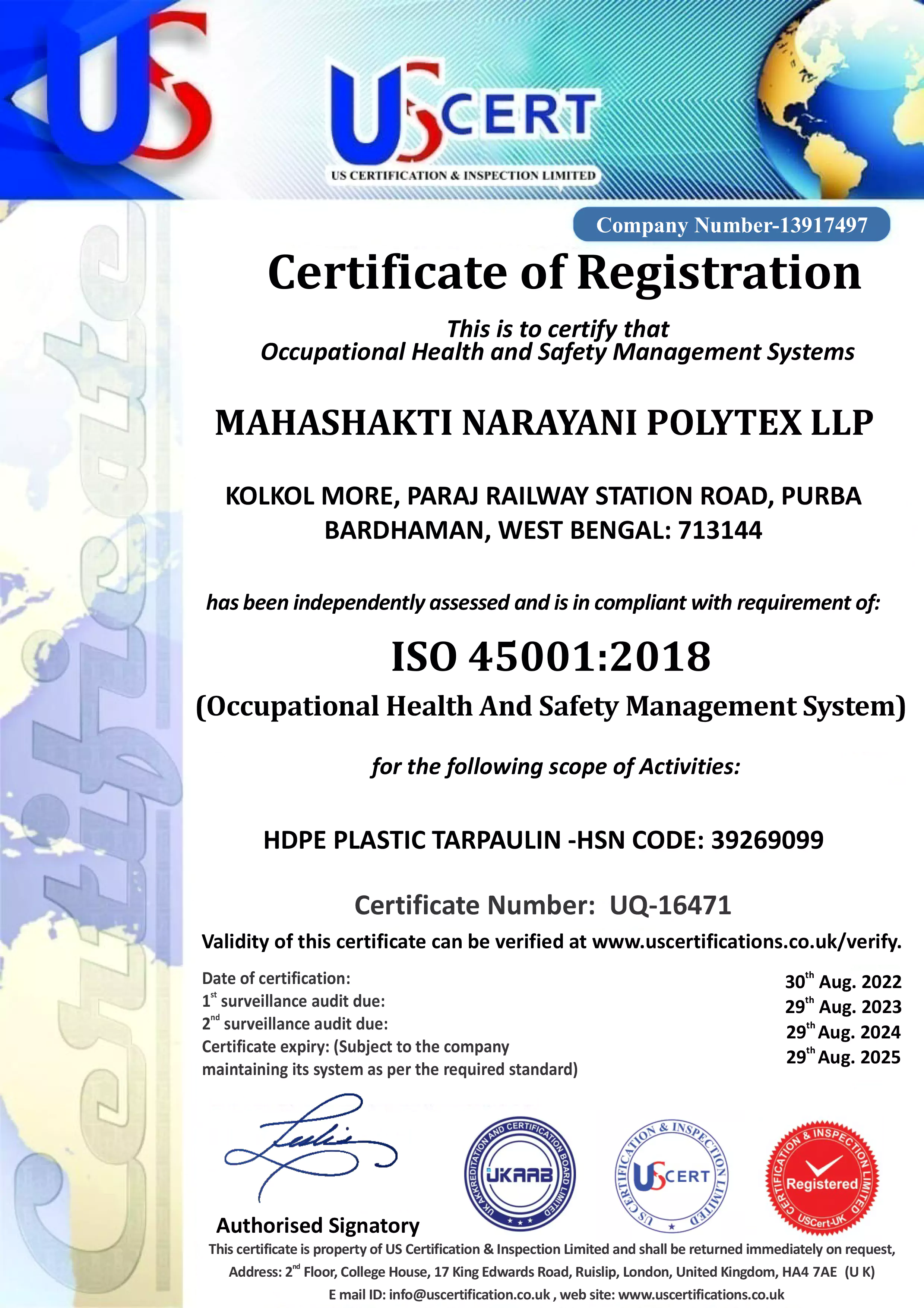 MAHASHAKTI NARAYANI POLYTEX LLP 45001